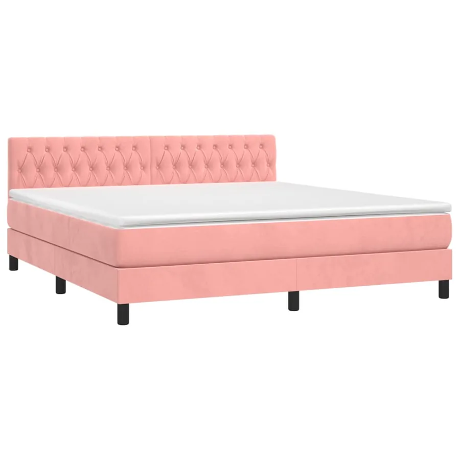 Sommier à lattes de lit avec matelas et LED Rose 160x200 cm - 3