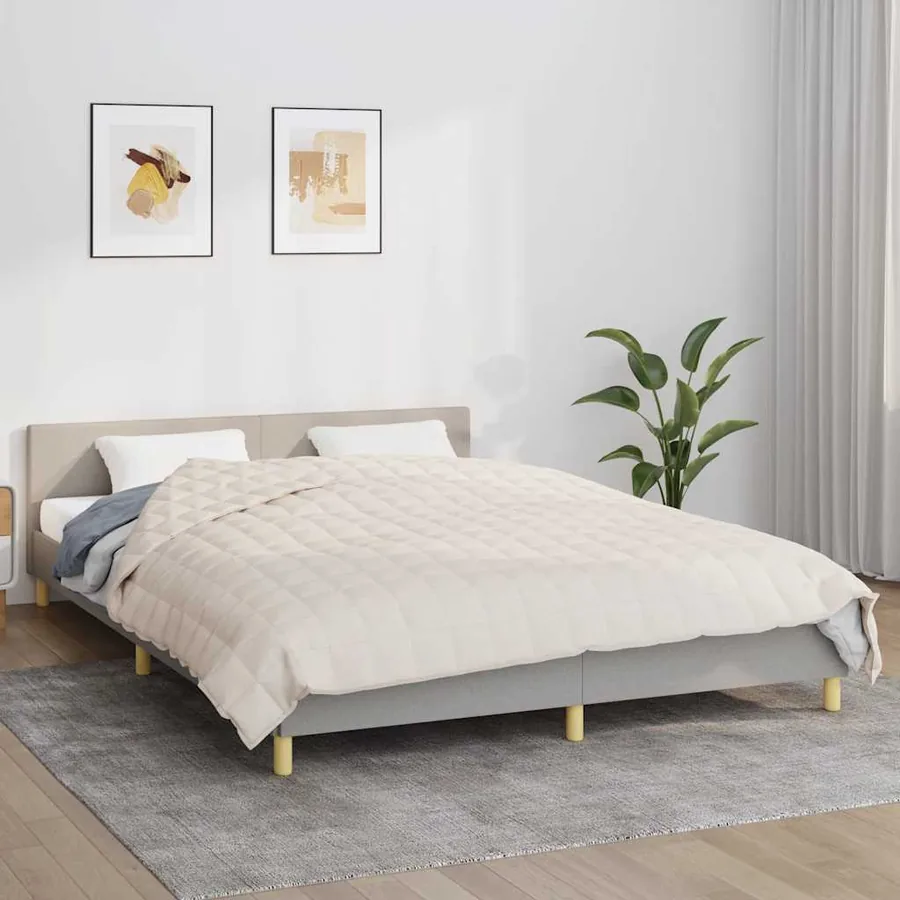 Couverture lestée Crème clair 220x235 cm 15 kg Tissu