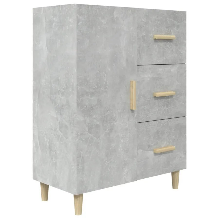 Buffet gris béton 69,5x34x90 cm bois d'ingénierie - 2