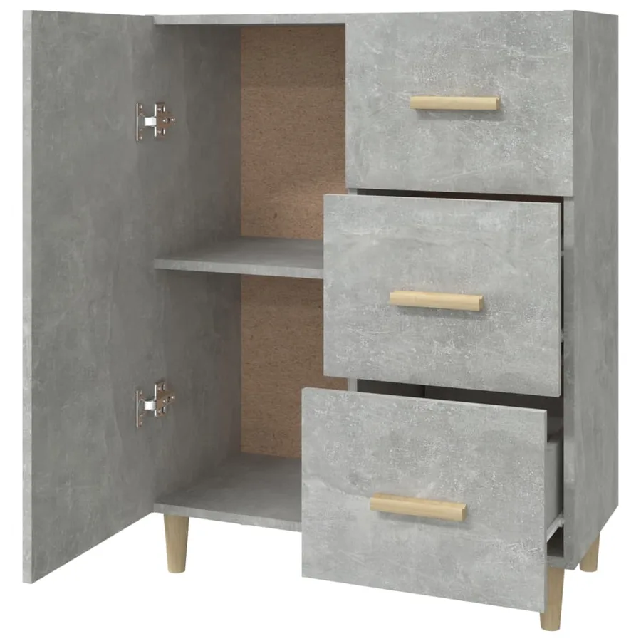 Buffet gris béton 69,5x34x90 cm bois d'ingénierie - 7
