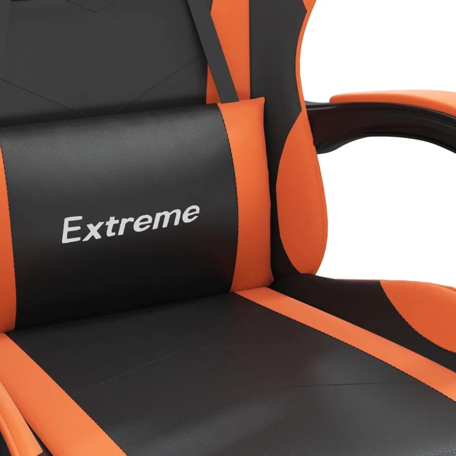 Chaise de jeu Noir et orange Similicuir - 8