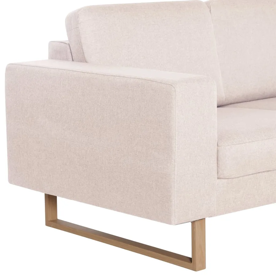 Ensemble de canapé 2 pcs tissu crème - 10