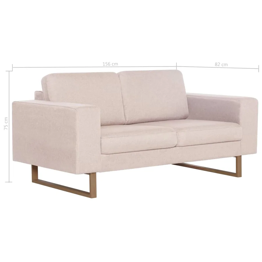 Ensemble de canapé 2 pcs tissu crème - 13