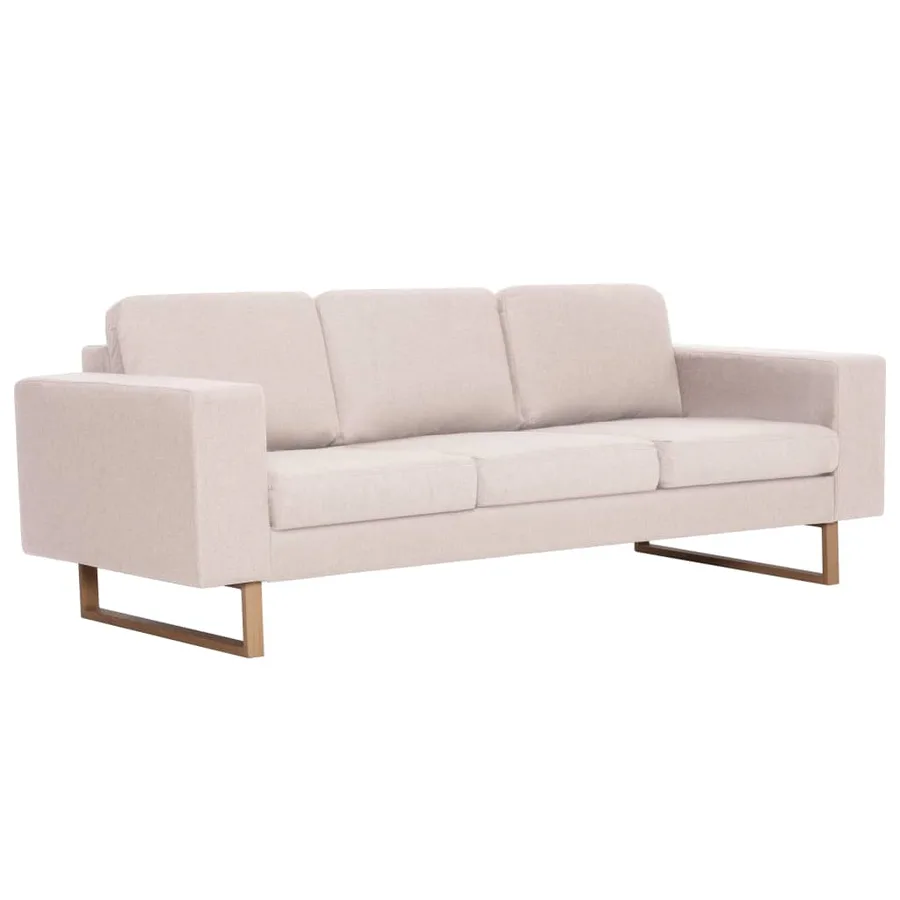 Ensemble de canapé 2 pcs tissu crème - 3