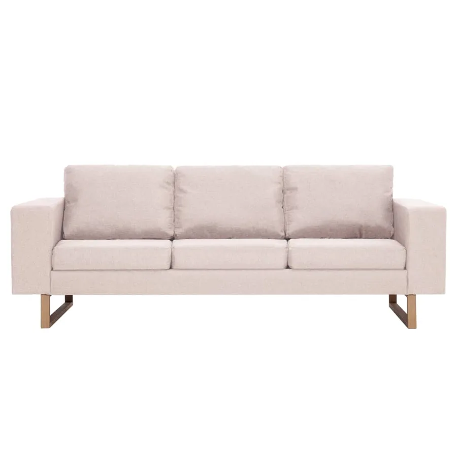 Ensemble de canapé 2 pcs tissu crème - 4