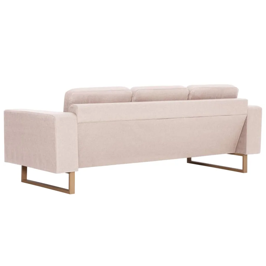 Ensemble de canapé 2 pcs tissu crème - 5