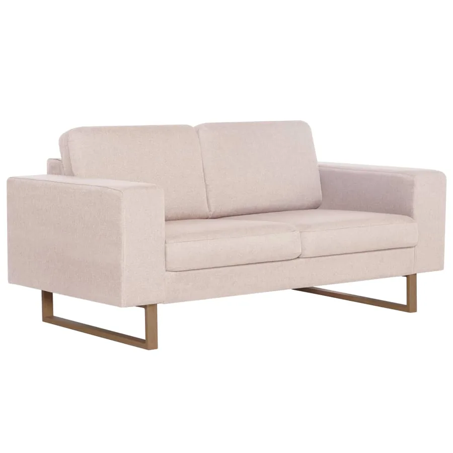 Ensemble de canapé 2 pcs tissu crème - 6