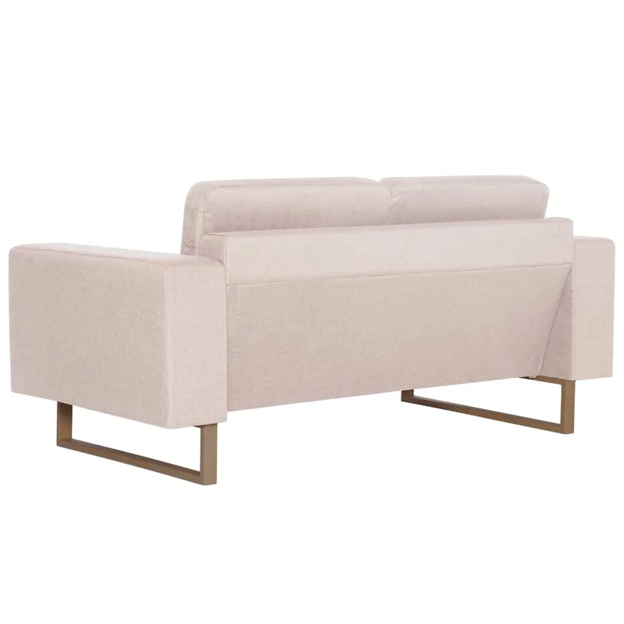 Ensemble de canapé 2 pcs tissu crème - 8