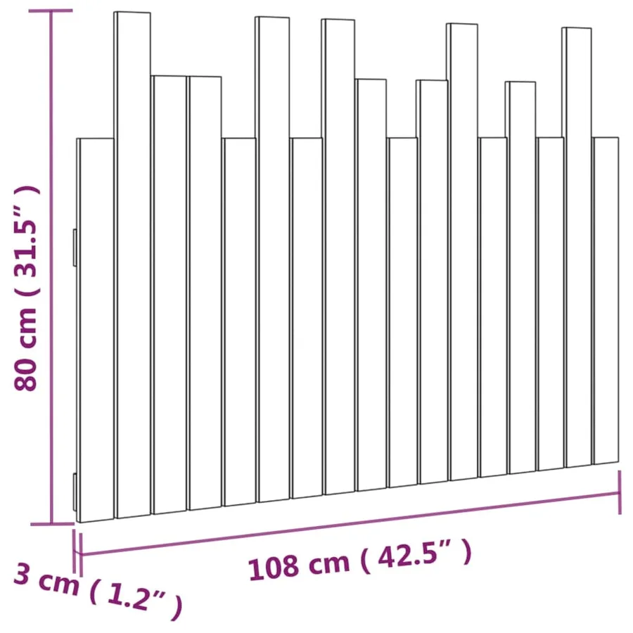 Tête de lit murale 108x3x80 cm Bois massif de pin - 8