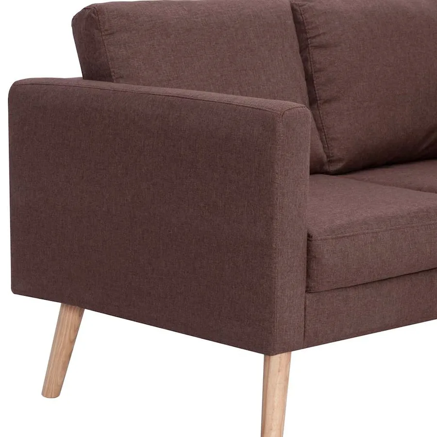 Ensemble de canapé 2 pcs tissu marron - 10