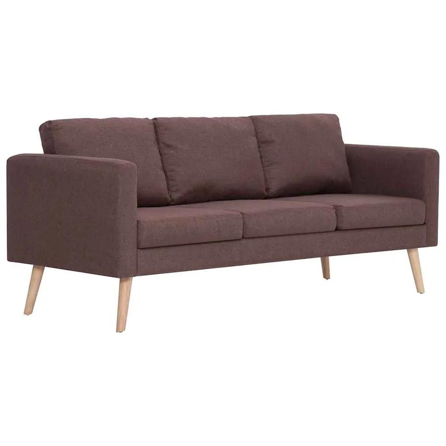 Ensemble de canapé 2 pcs tissu marron - 3