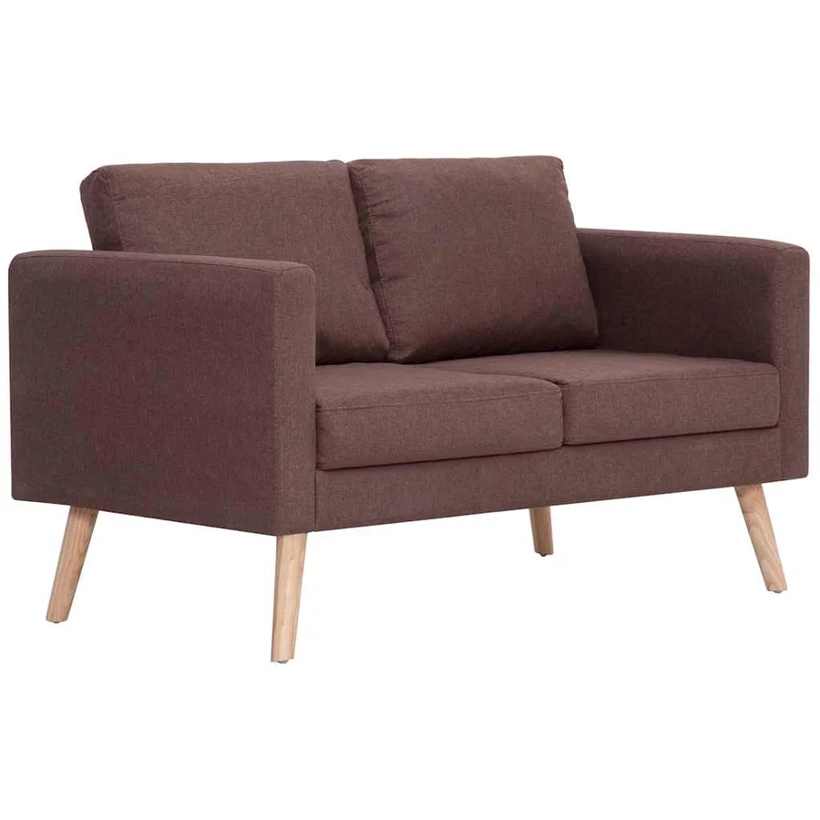 Ensemble de canapé 2 pcs tissu marron - 6