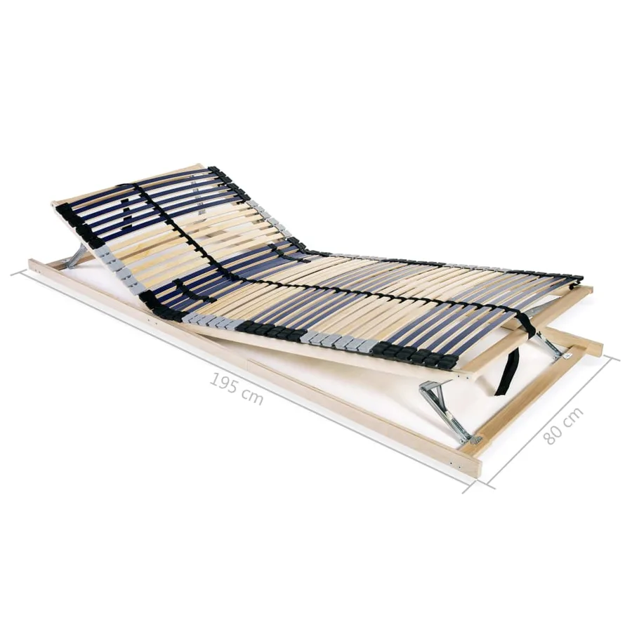 Sommiers à lattes sans matelas 2 pcs avec 42 lattes 80x200 cm - 8