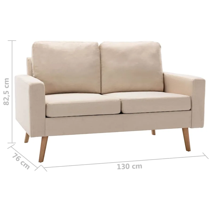 Ensemble de canapés 2 pcs Tissu Crème - 10