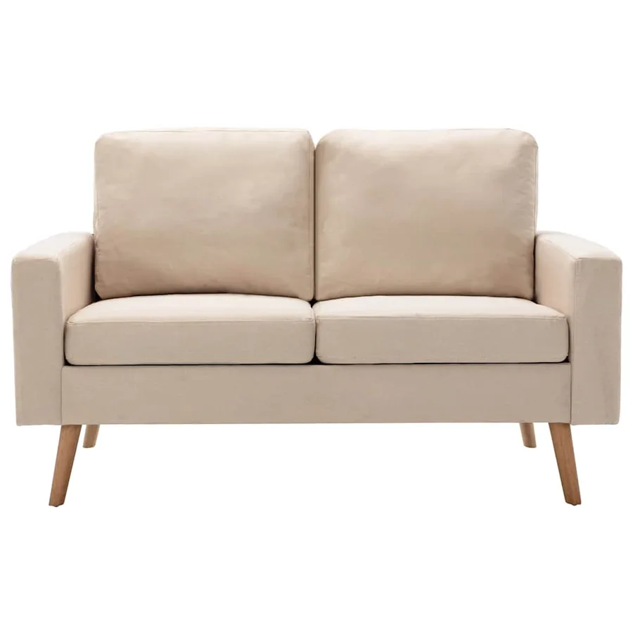 Ensemble de canapés 2 pcs Tissu Crème - 3