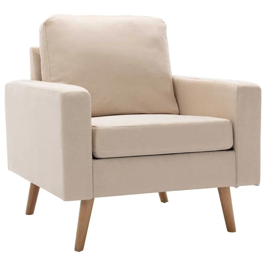 Ensemble de canapés 2 pcs Tissu Crème - 5