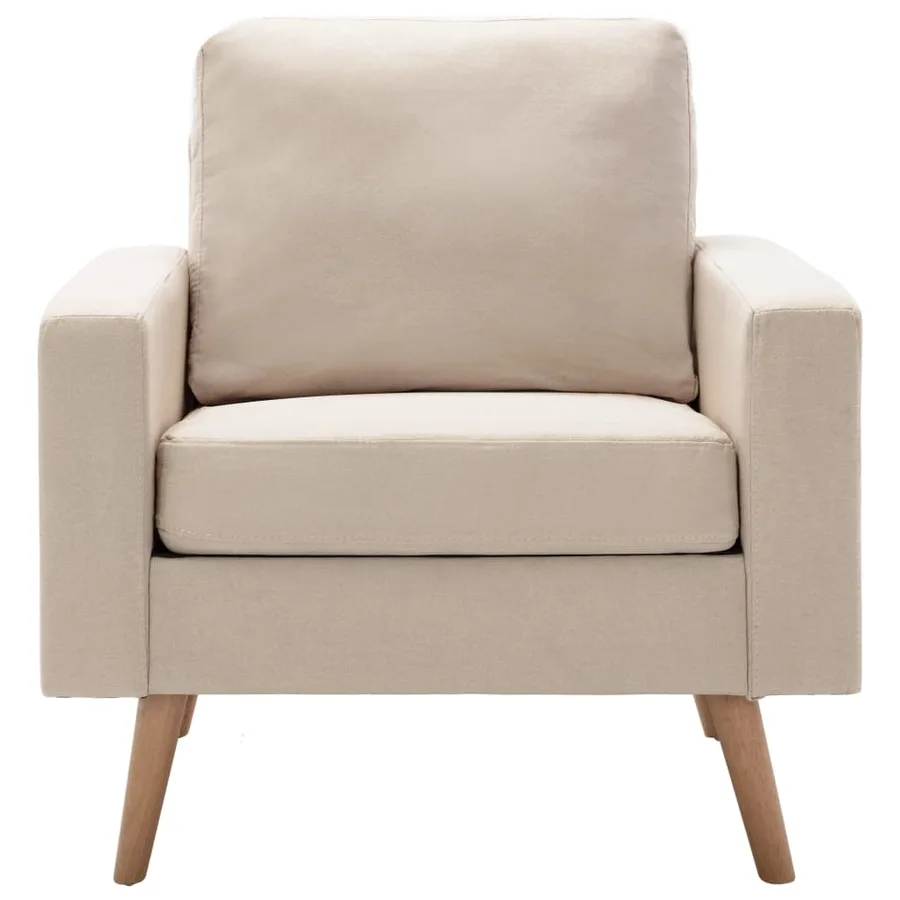 Ensemble de canapés 2 pcs Tissu Crème - 6