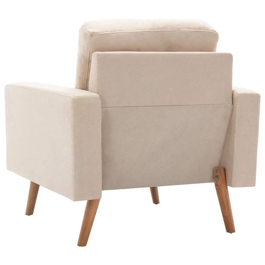 Ensemble de canapés 2 pcs Tissu Crème - 7