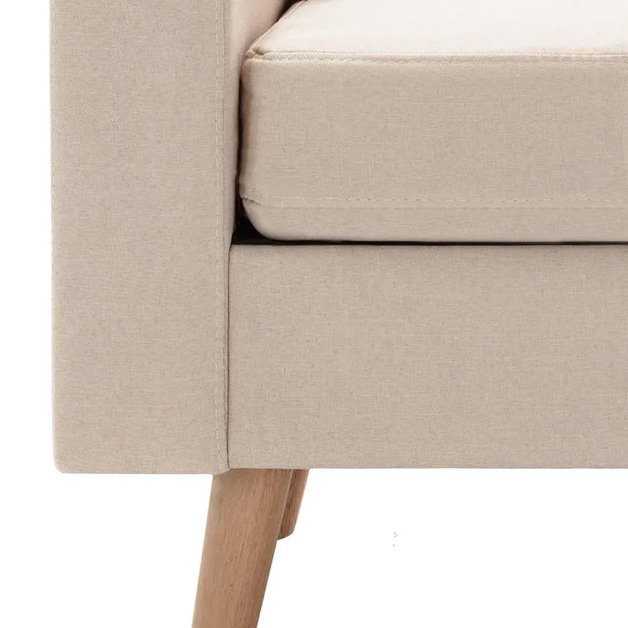 Ensemble de canapés 2 pcs Tissu Crème - 9