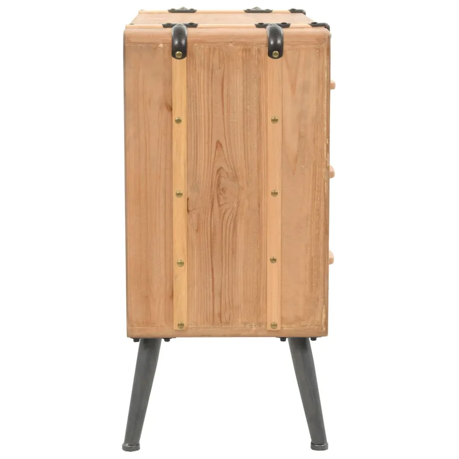 Armoire à tiroirs bois de sapin massif 91x35x73 cm - 3