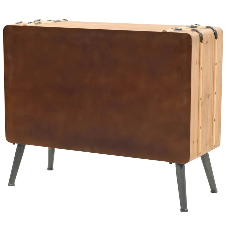 Armoire à tiroirs bois de sapin massif 91x35x73 cm - 4