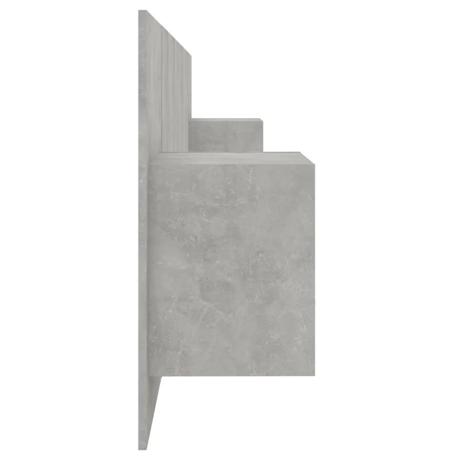 Tête de lit avec armoires Gris béton Bois d'ingénierie - 5