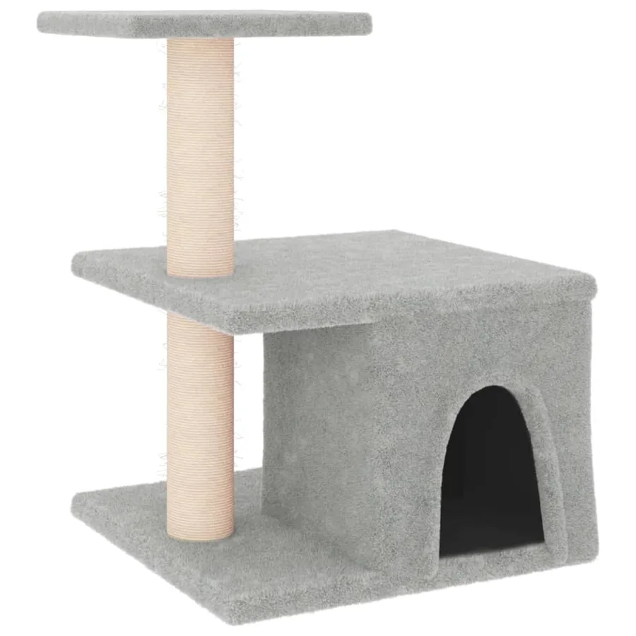 Arbre à chat avec griffoirs en sisal gris clair 48 cm - 2