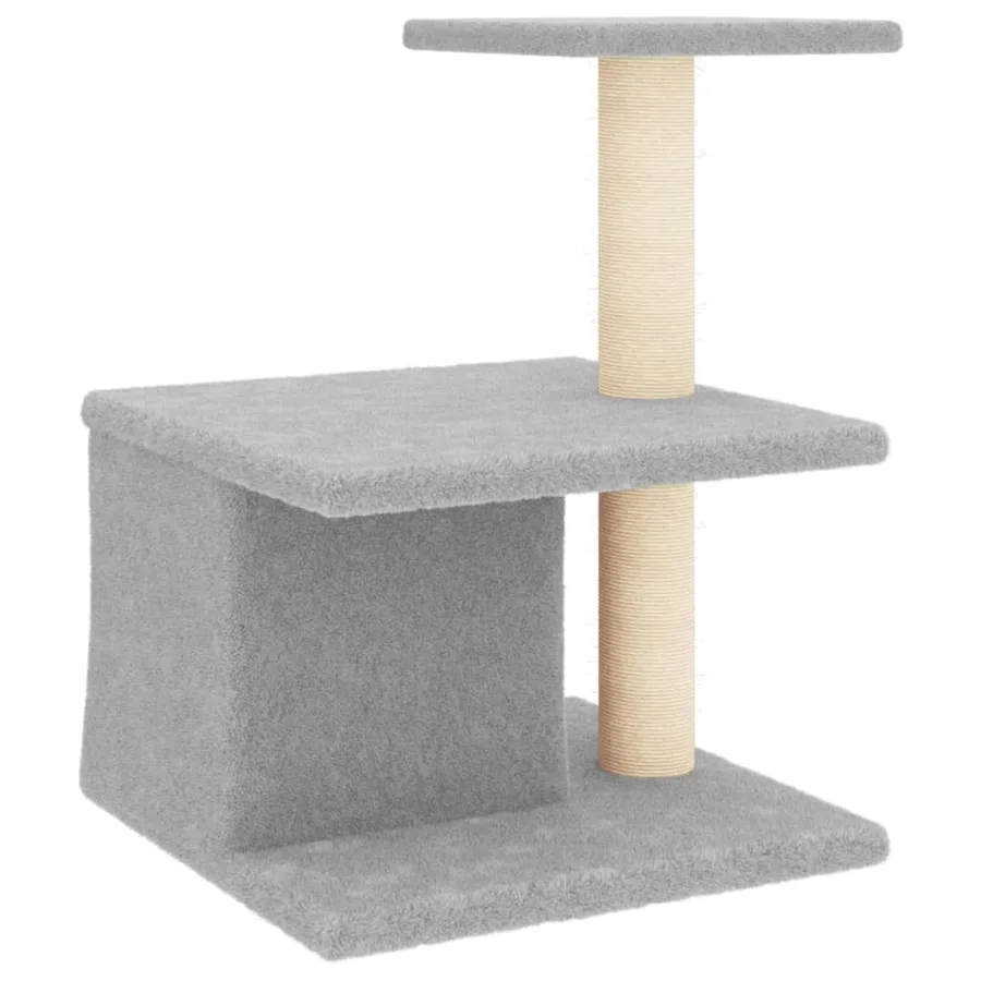 Arbre à chat avec griffoirs en sisal gris clair 48 cm - 5
