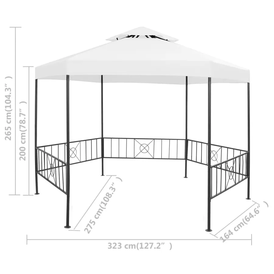 Belvédère de jardin 323x275x265 cm Blanc 180 g/m² - 8
