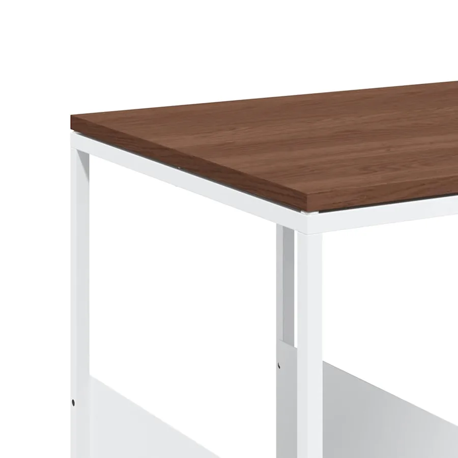 Table d'appoint avec roues blanc 55x36x63,5cm bois d'ingénierie - 7