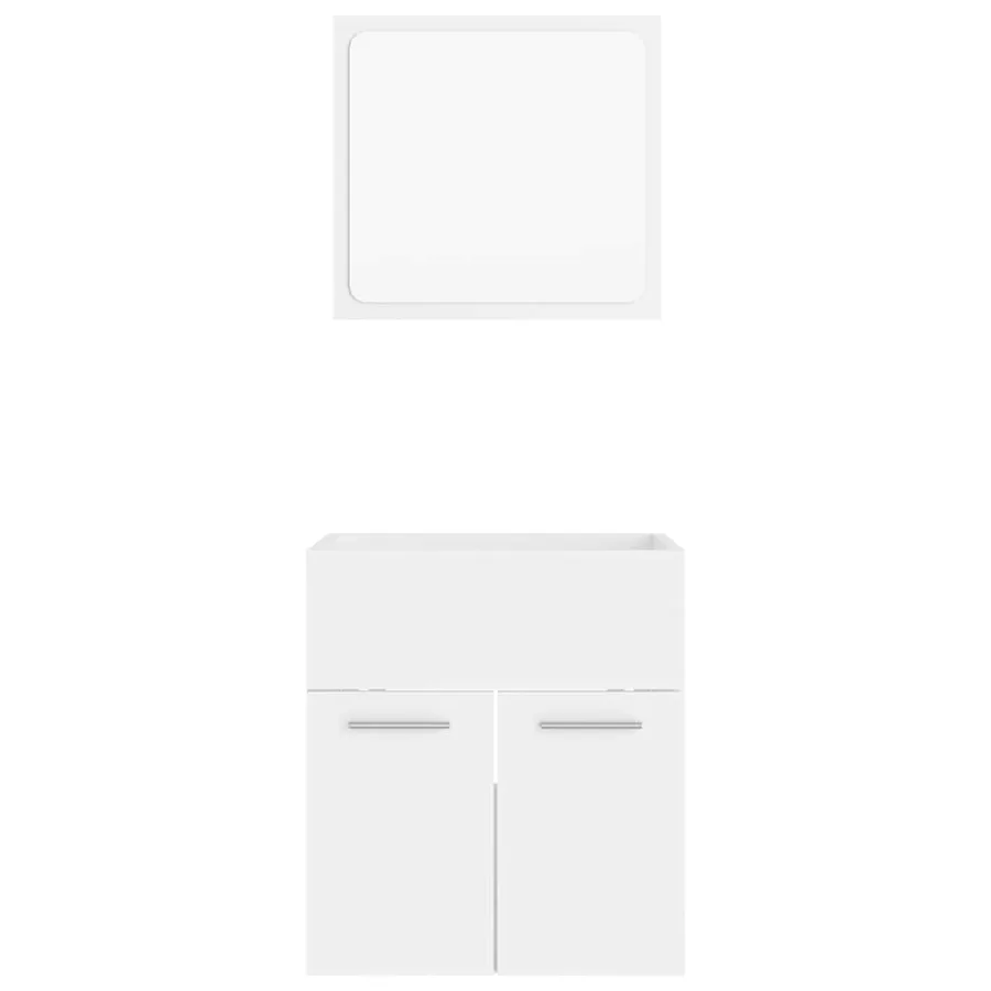 Ensemble de meubles de salle de bain 2 pcs Blanc Aggloméré - 6