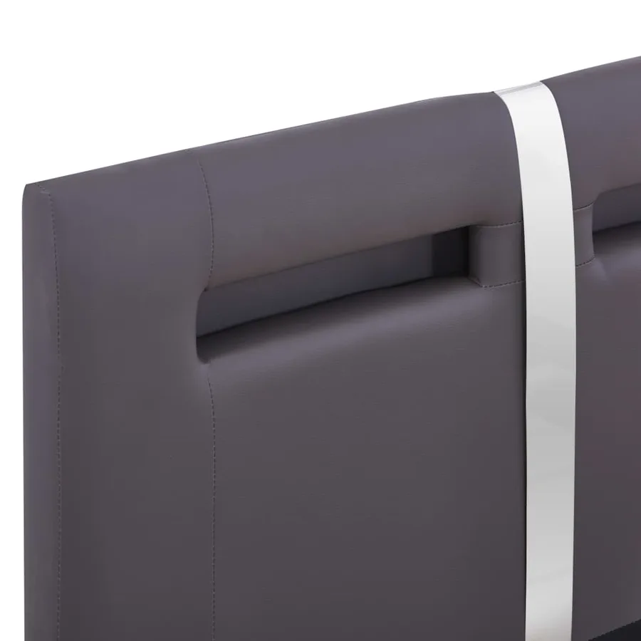 Cadre de lit avec LED sans matelas gris similicuir 90x200 cm - 6