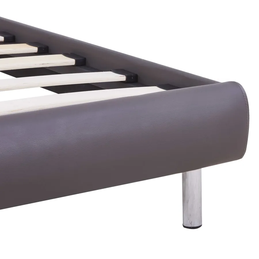 Cadre de lit avec LED sans matelas gris similicuir 90x200 cm - 7