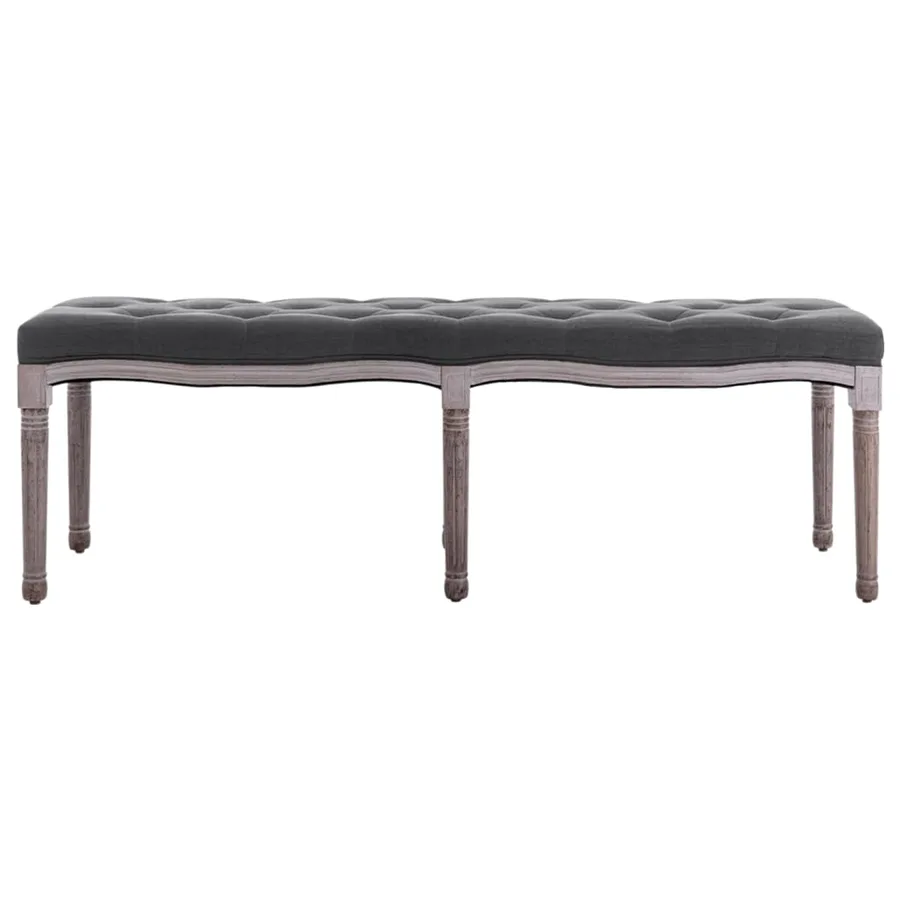 Banc Lin Bois solide 150x40x48 cm Gris foncé - 2