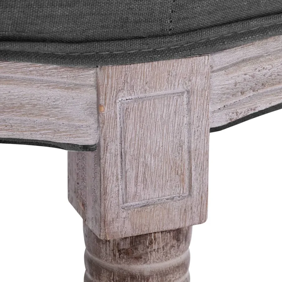 Banc Lin Bois solide 150x40x48 cm Gris foncé - 4