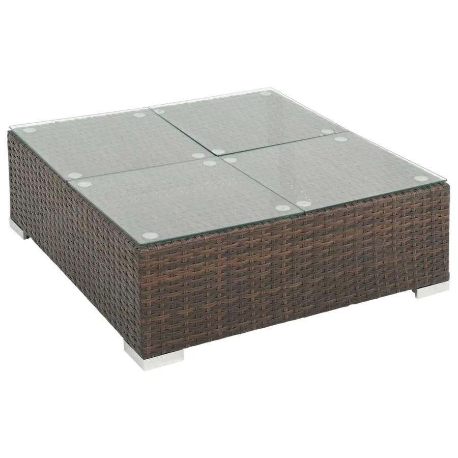 Salon de jardin 8 pcs avec coussins résine tressée marron - 5