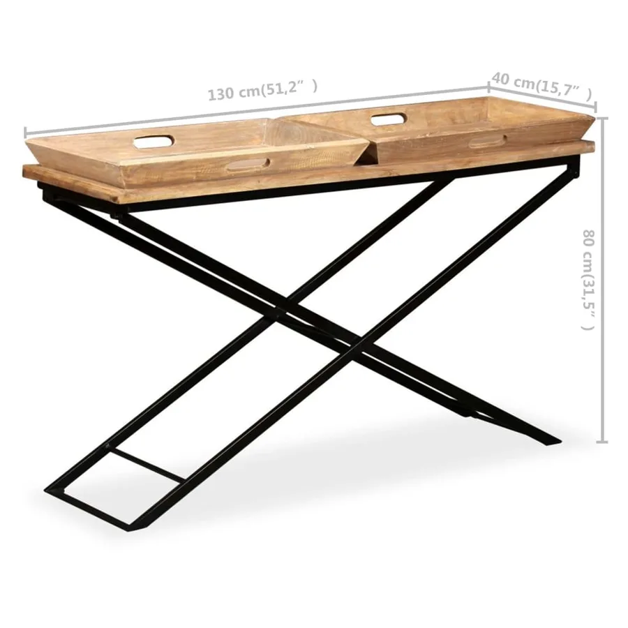 Table console Bois de manguier massif 130 x 40 x 80 cm - 10
