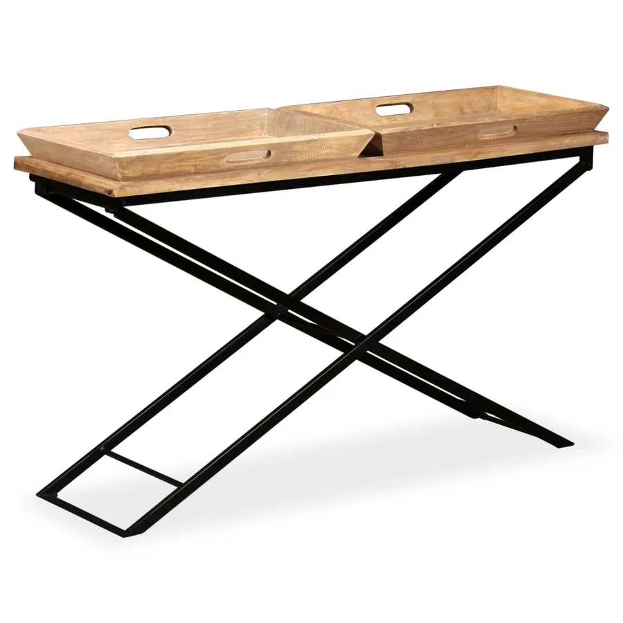 Table console Bois de manguier massif 130 x 40 x 80 cm - 12