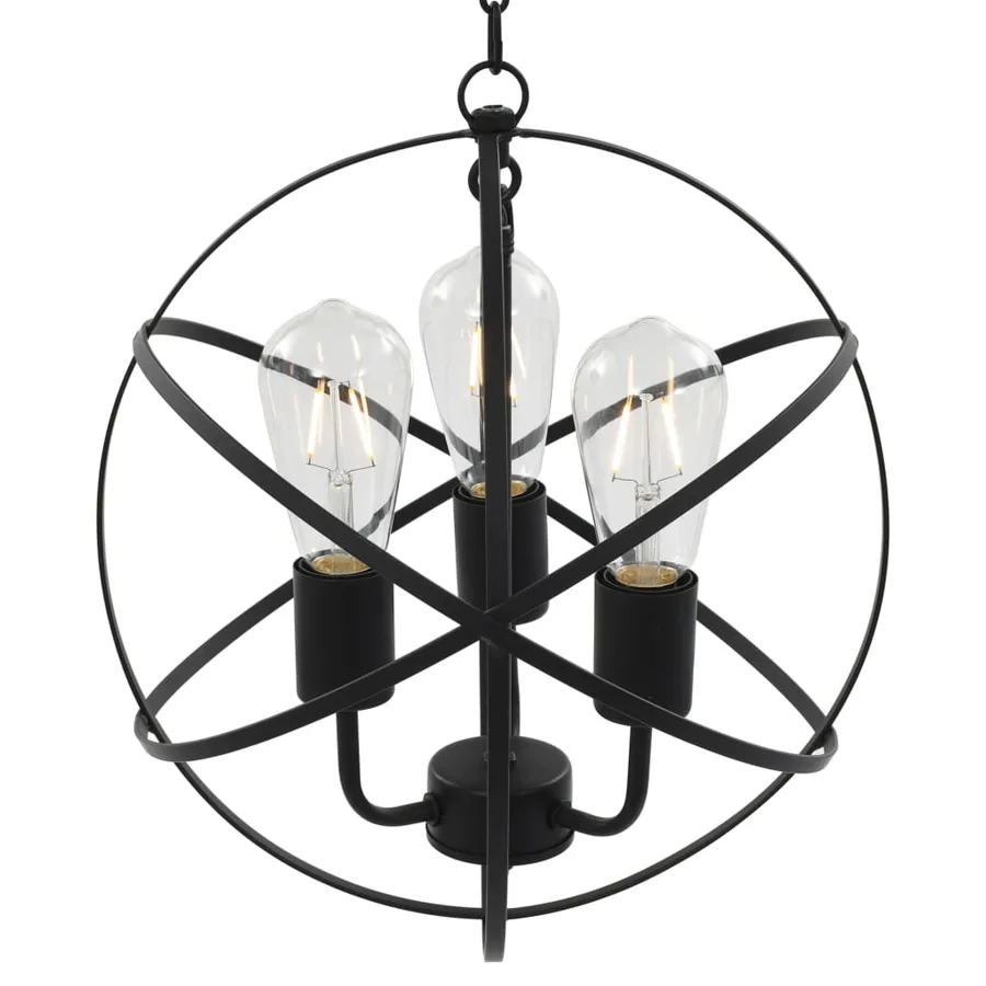 Lampe suspendue Noir Sphère 3 ampoules E27 - 2