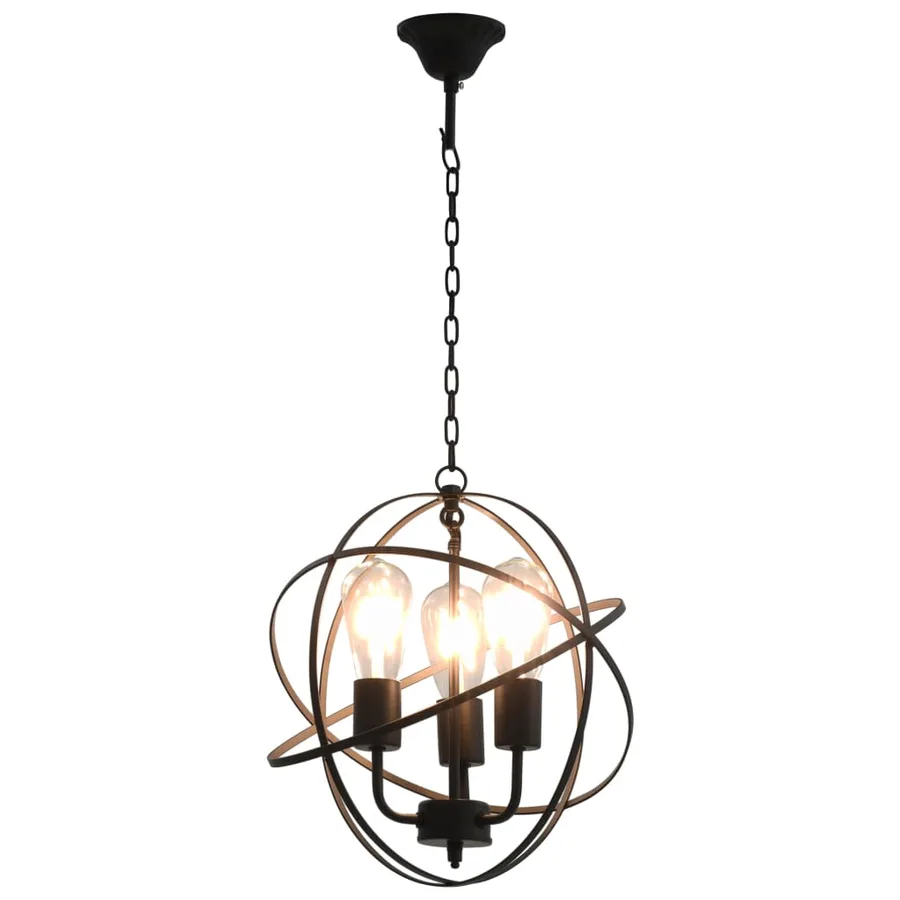 Lampe suspendue Noir Sphère 3 ampoules E27 - 3