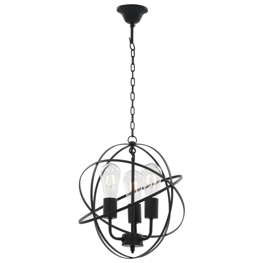 Lampe suspendue Noir Sphère 3 ampoules E27 - 4