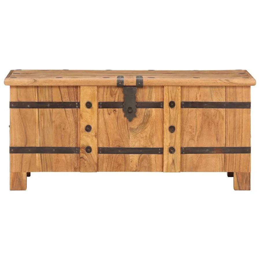 Coffre 90x40x40 cm Bois d'acacia solide - 3