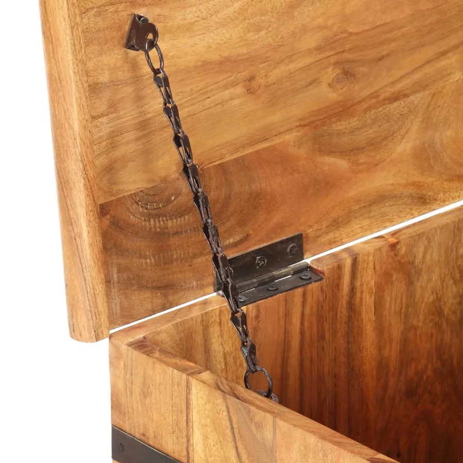 Coffre 90x40x40 cm Bois d'acacia solide - 8