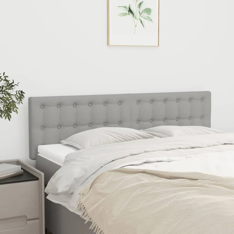 Têtes de lit Gris clair 144x5x78/88 cm Tissu