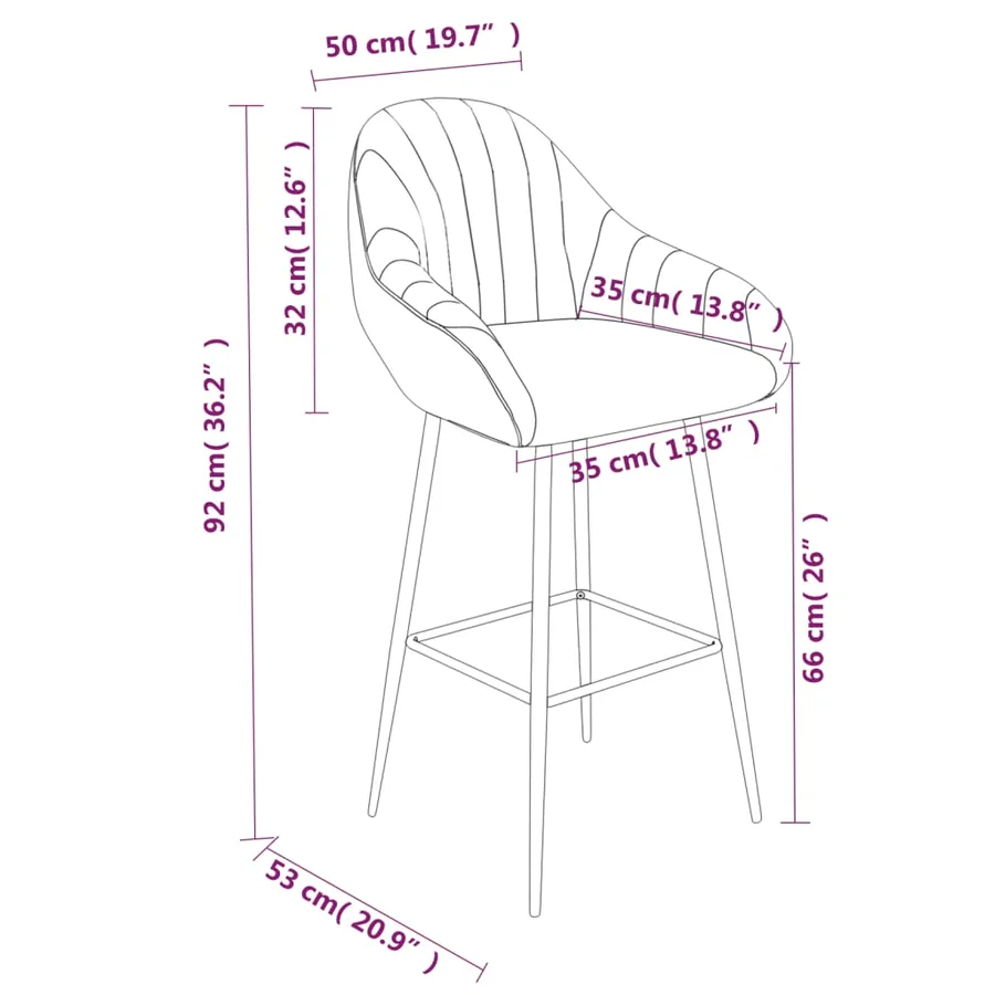 Tabourets de bar lot de 2 marron clair similicuir - 8