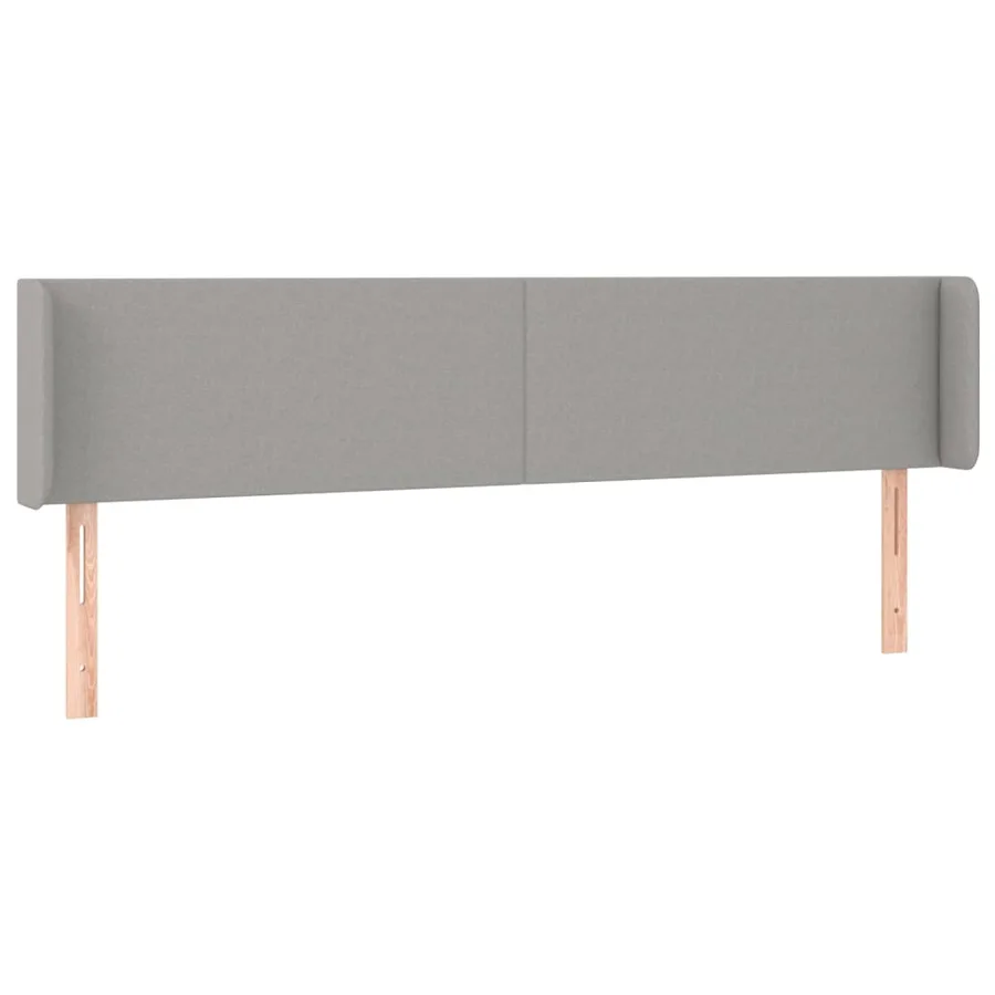 Tête de lit avec oreilles Gris clair 203x16x78/88 cm Tissu - 2