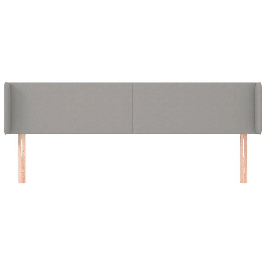 Tête de lit avec oreilles Gris clair 203x16x78/88 cm Tissu - 3