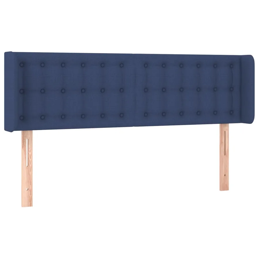 Tête de lit avec oreilles Bleu 147x16x78/88 cm Tissu - 2