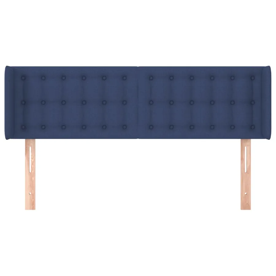 Tête de lit avec oreilles Bleu 147x16x78/88 cm Tissu - 3