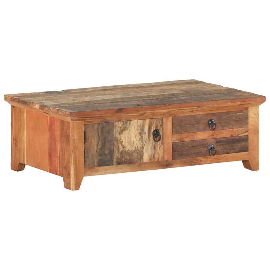 Table basse 90x50x31 cm Bois de récupération massif - 10